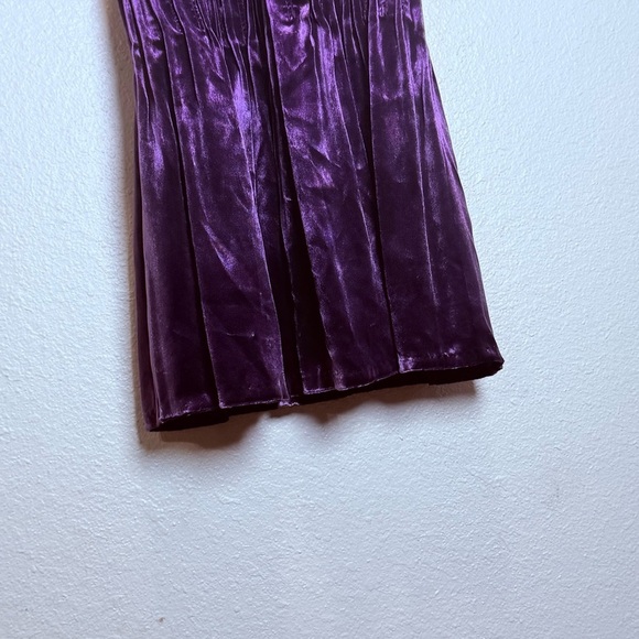 Ramy Brook Paige Purple Velvet Silk Blend Halter Dress Size Small - Picture 3 of 8
